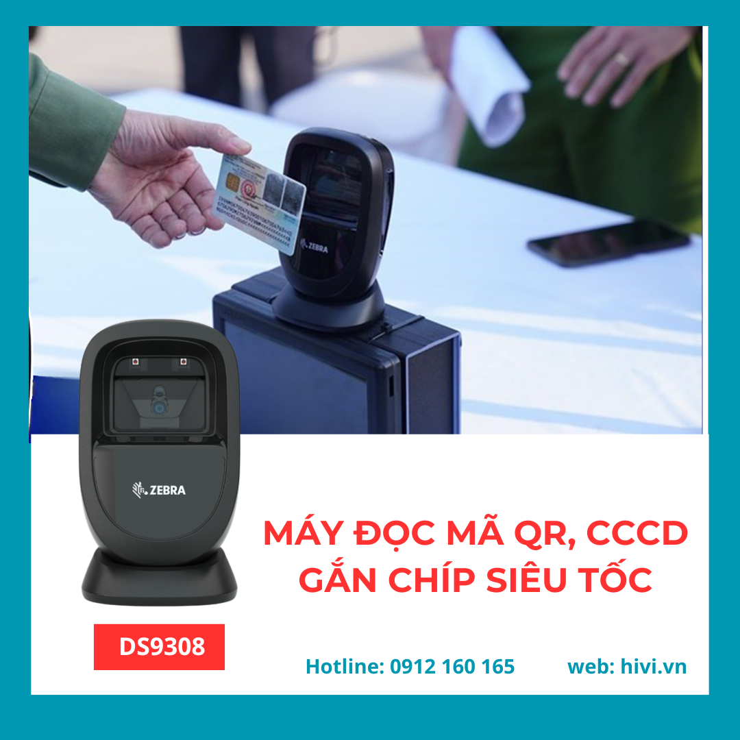 MÁY QUÉT MÃ VẠCH 2D hỗ trợ quét CCCD - DS9308