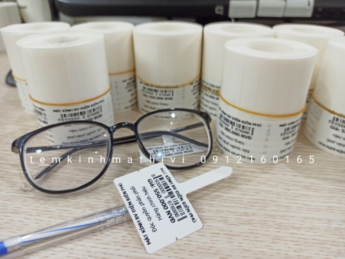 Tem kính mắt in sẵn