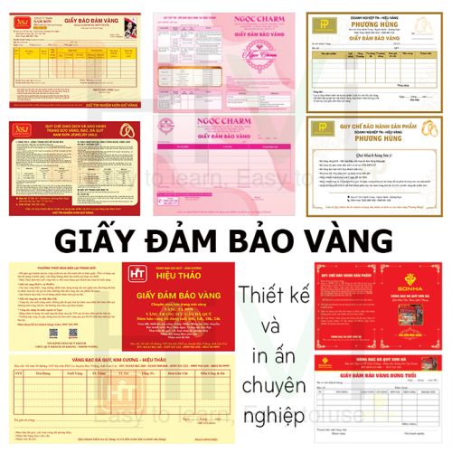 Thiết kế và in ấn Giấy Đảm Bảo Vàng